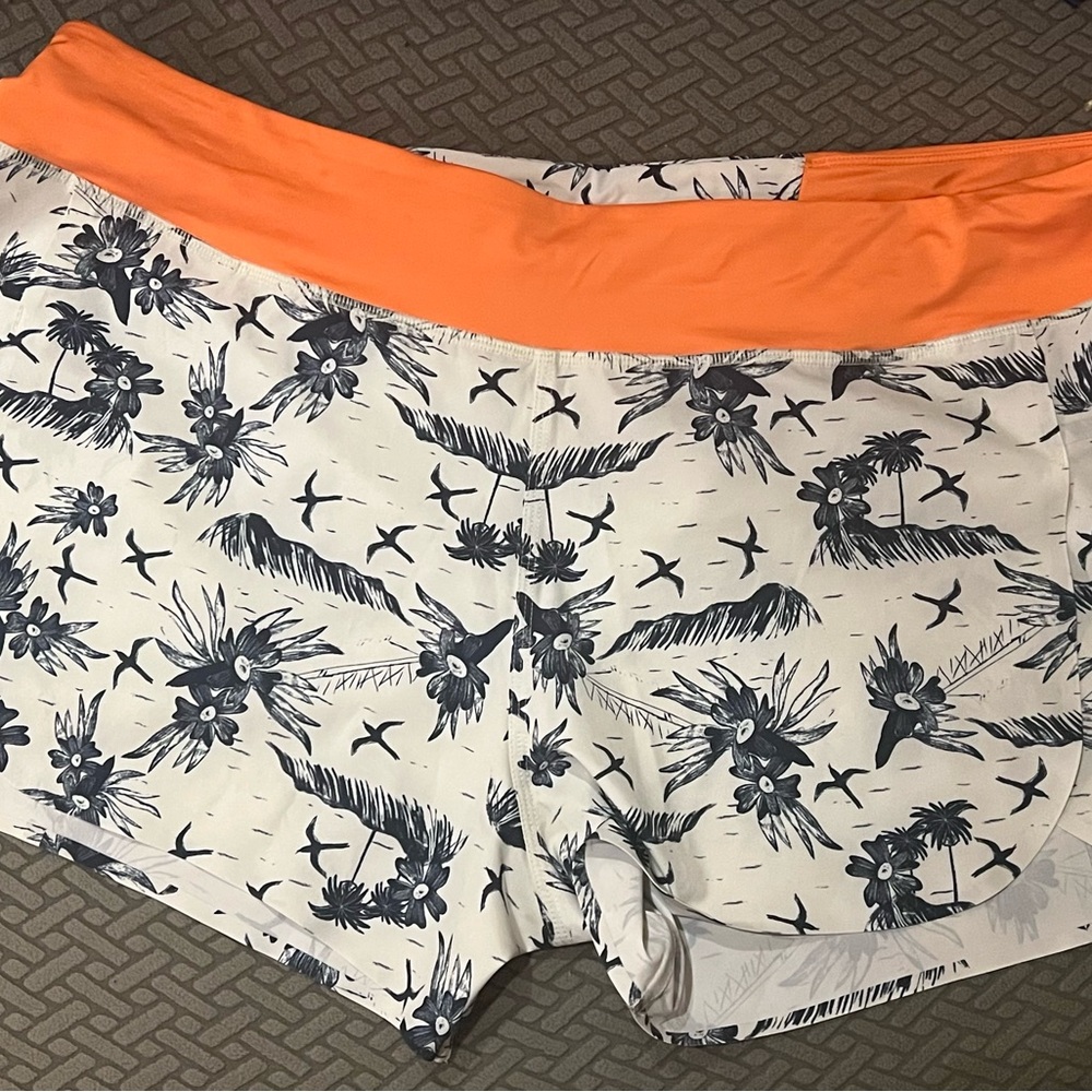 Patagonia Orange Athletic Shorts Performance Fabric